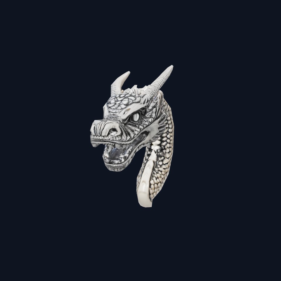 Silver Dragon Sculpture model pack